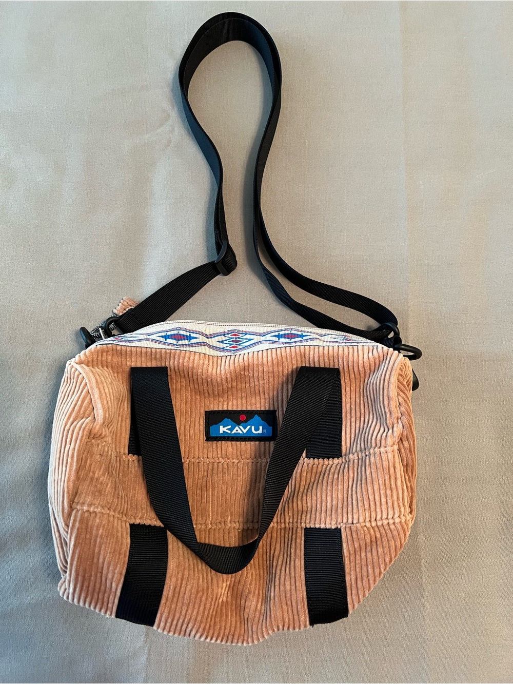 KAVU Corduroy Adjustable Crossbody Mini Duffle Tote